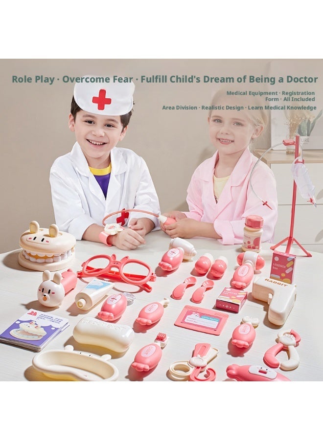 Children's Doctor Pretend Play with Nurse Uniform,Thermometer,Infusion set,Syringes,Medical Role Play,Doctor Playset Play House Toy for Boys Girls - Image 2